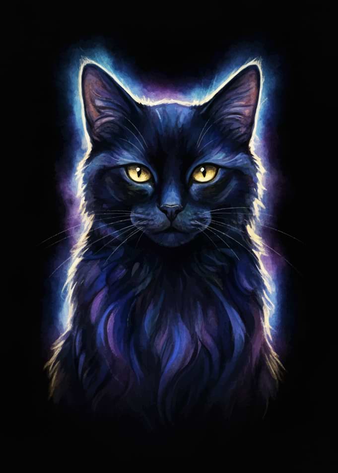Mystical Cosmic Black Cat