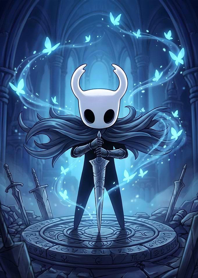 The Knight with Sword and Butterflies