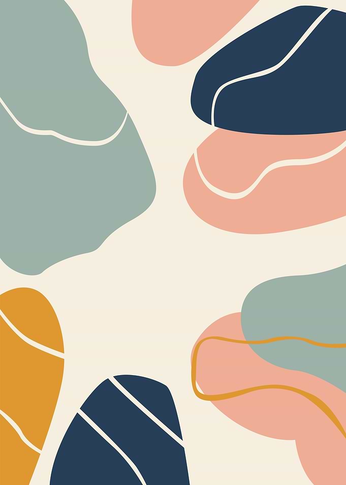 Abstract Organic Shapes with Lines