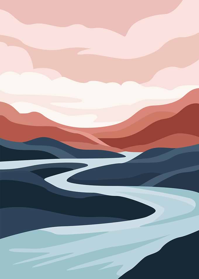 Abstract River Landscape