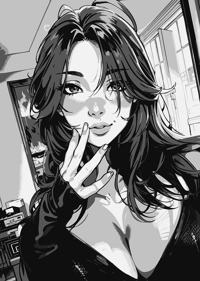 Girl Posing Manga Art