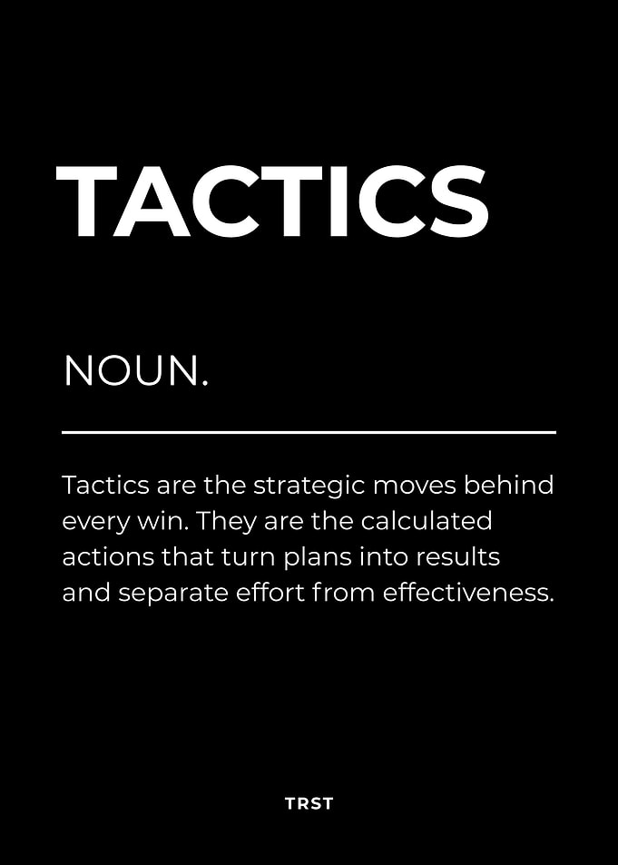 Tactics Definition Poster – Strategy, Execution & Discipline Mindset