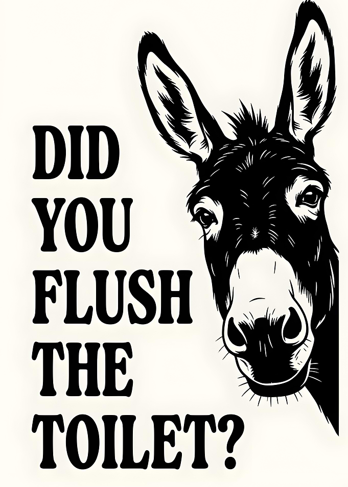 Did You Flush The Toilet Donkey Toilet Funny Rules