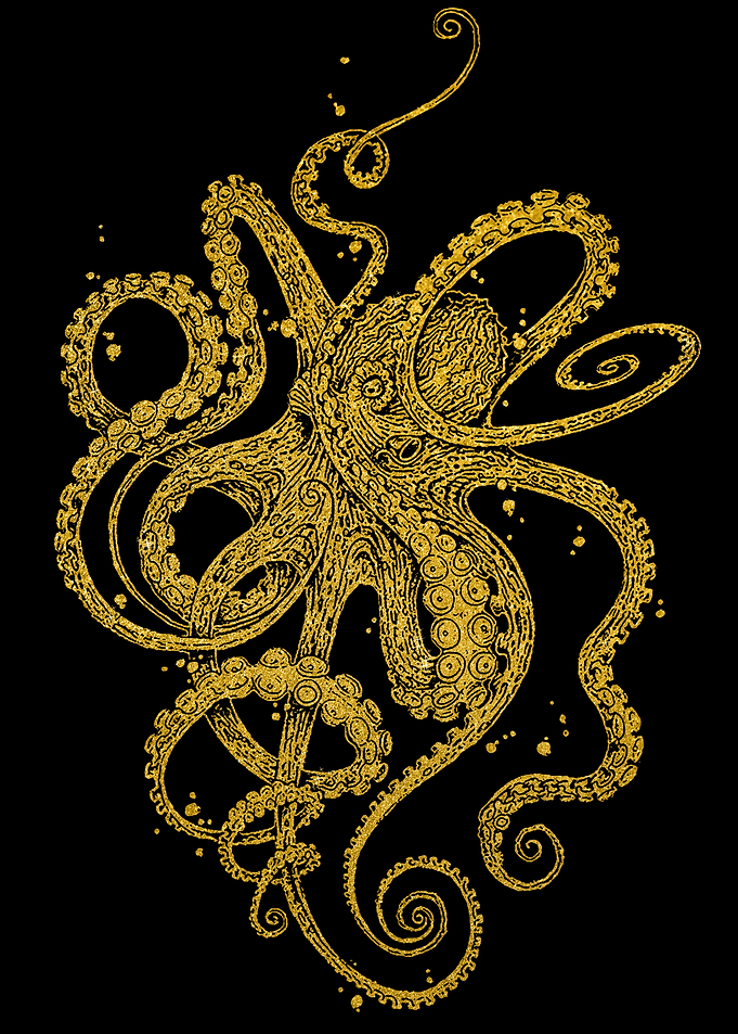 Golden Octopus Illustration