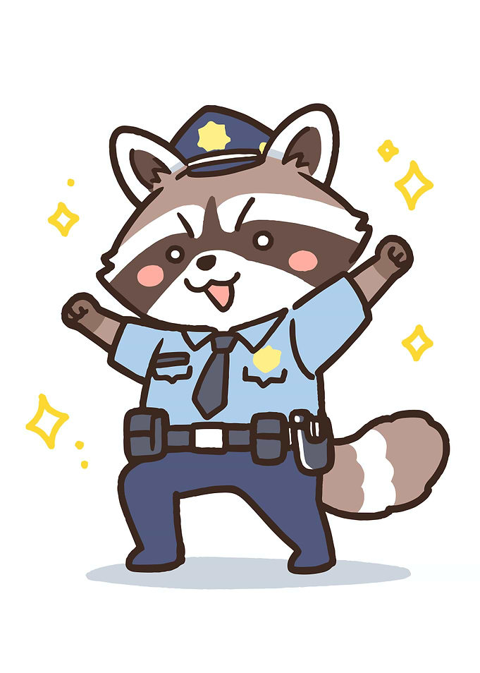 Cute Raccoon Police Officer Dancing