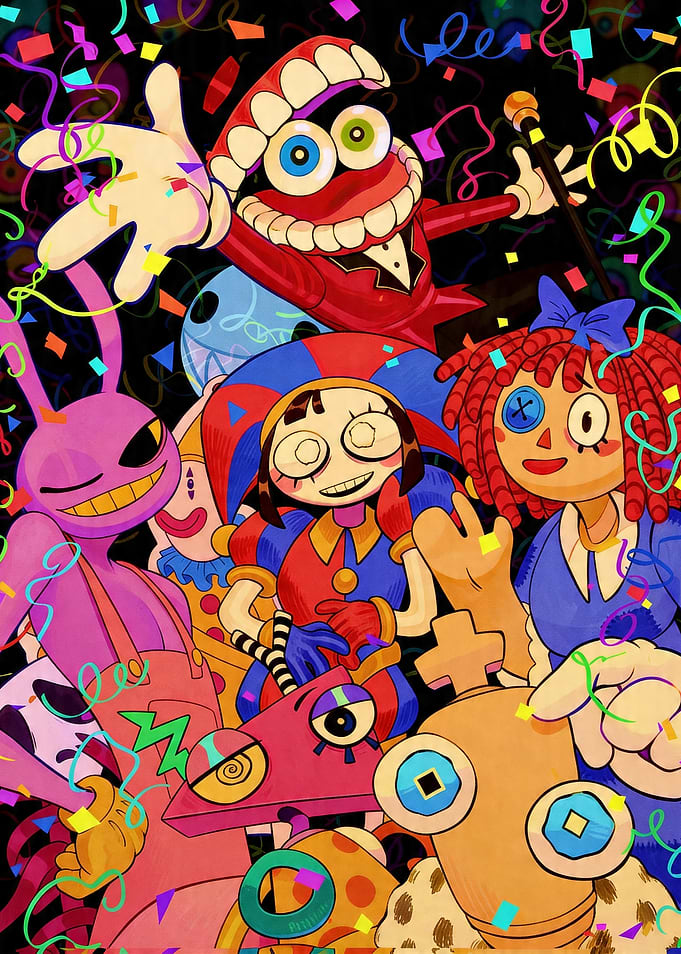 Creepy Carnival Characters with Confetti