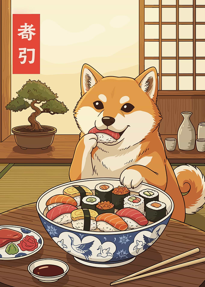 The Sushi Master Shiba Inu