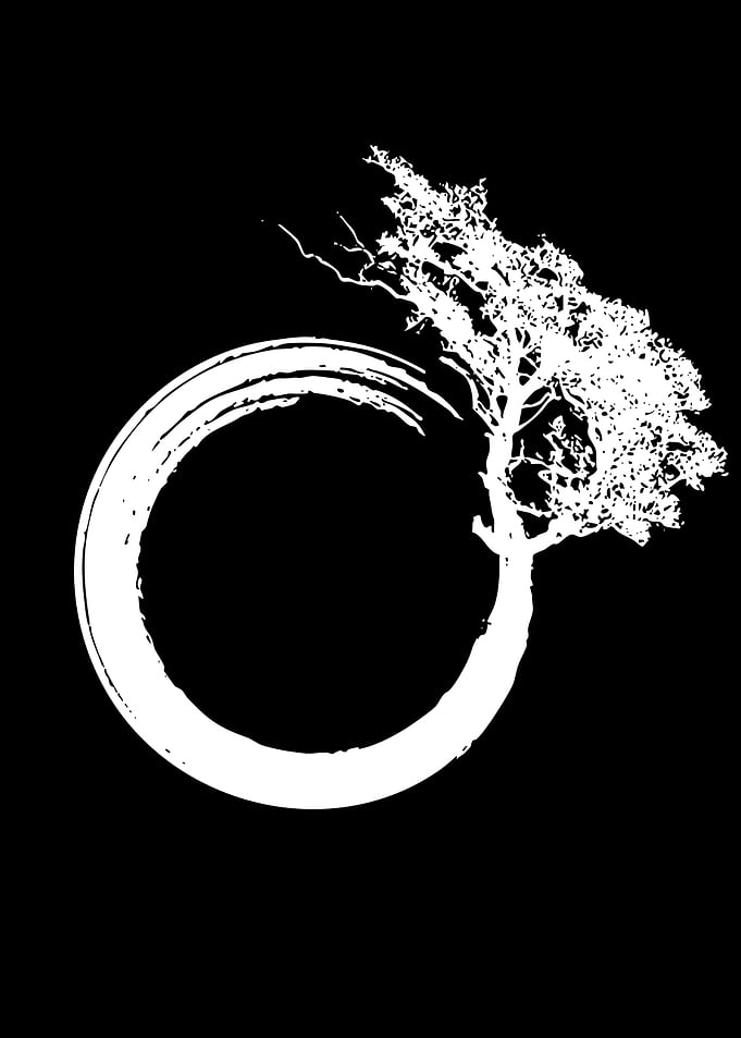 Zen Circle Tree Silhouette