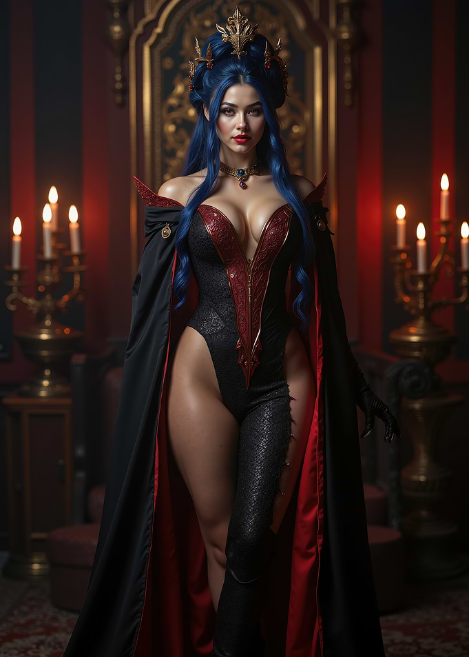 Gothic Queen in Black and Red