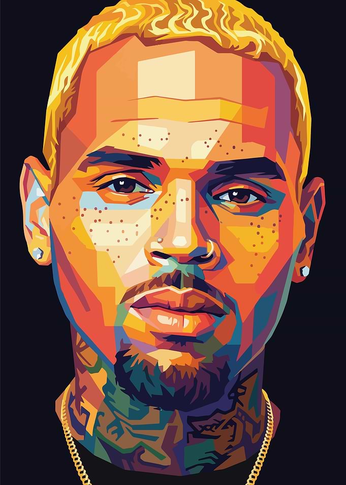 Chris Brown Pop Art Portrait