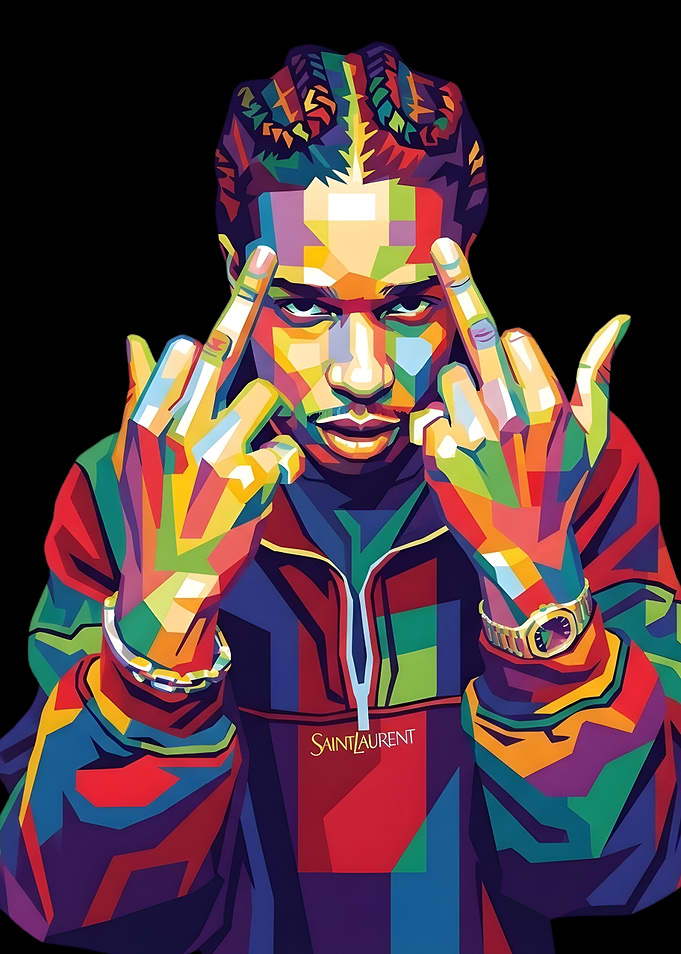 Colorful Portrait of A$AP Rocky