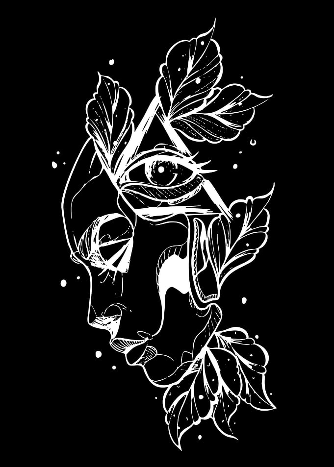 Mystical Eye and Floral Design
