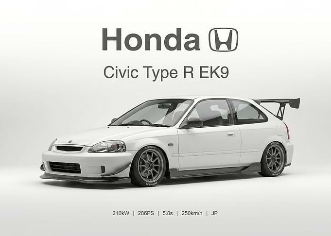 Honda Civic Type R white poster