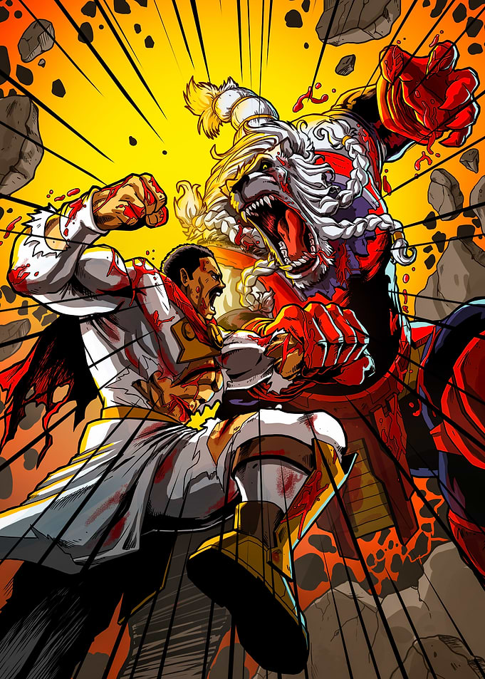 Intense Comic Book Fight Scene