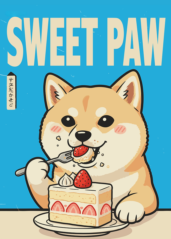 Sweet Paw Shiba Strawberry Cake