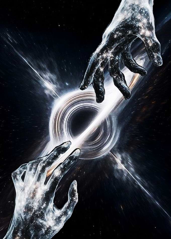 Cosmic Hands Reaching Near Black Hole