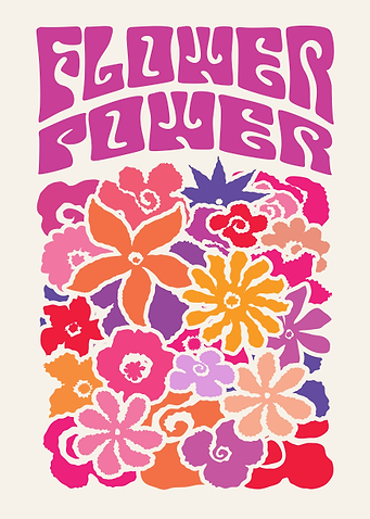 Flower Power Retro Floral Art