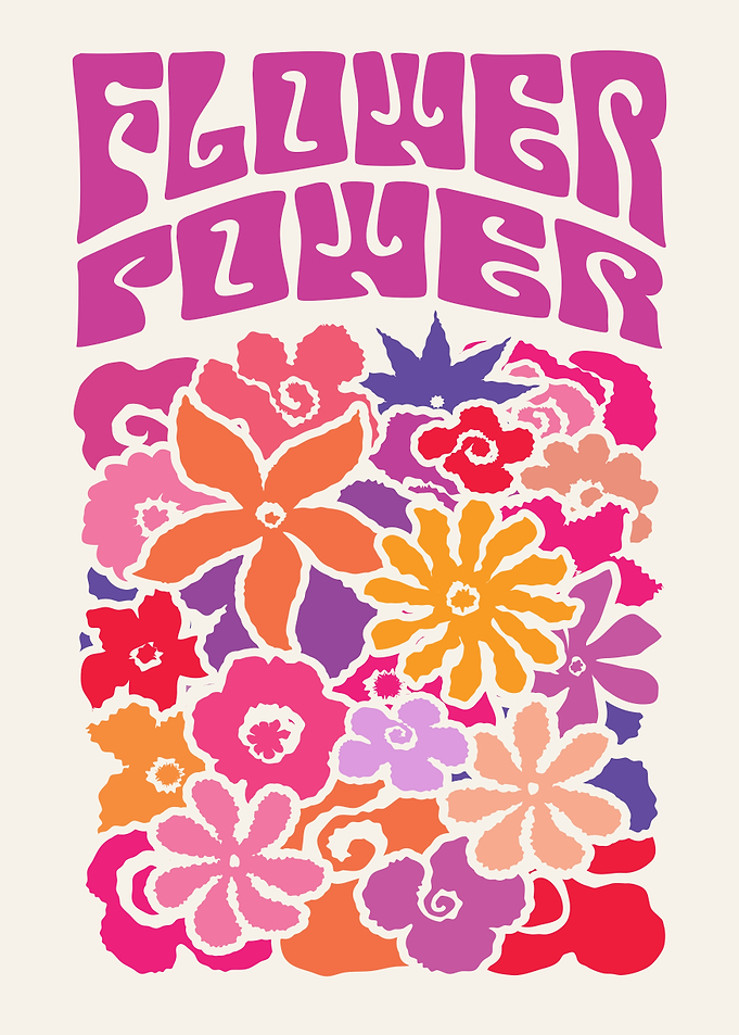 Flower Power Retro Floral Art
