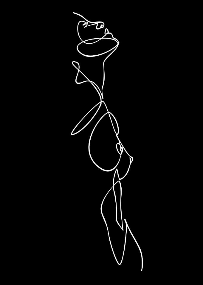Minimalist Line Art of a Woman
