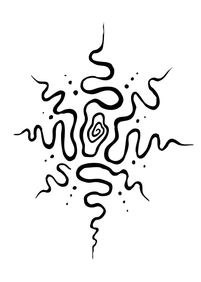 Abstract Swirling Black and White Design