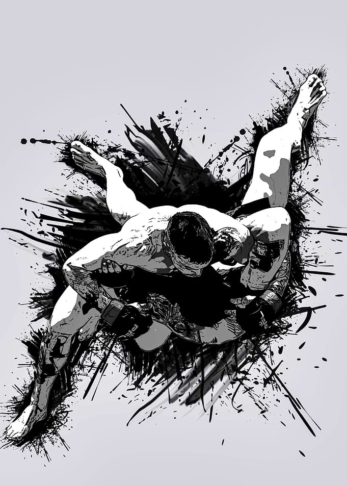 MMA Fighters in Dynamic Pose