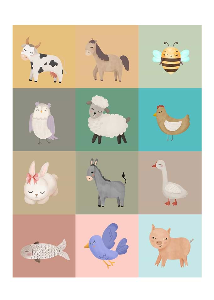 Cute Farm Animals Collection