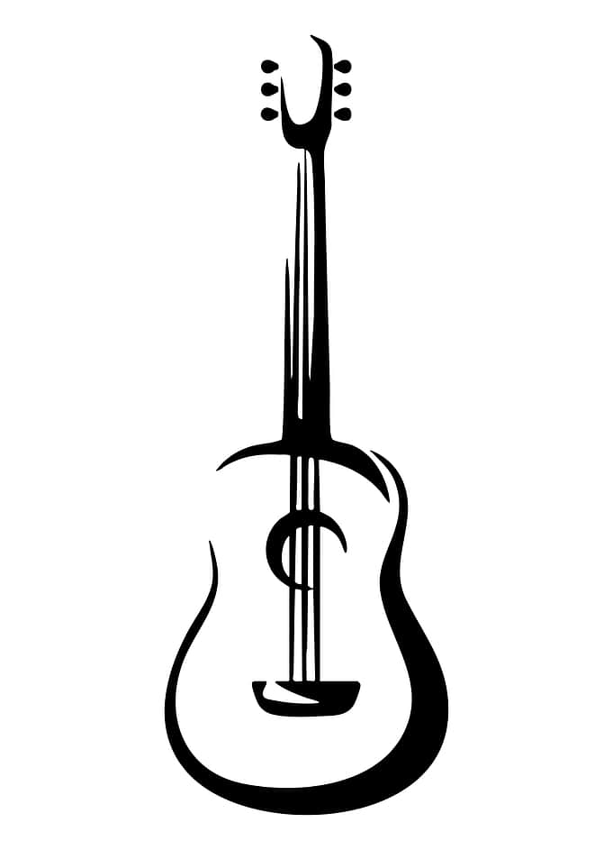 Stylized Guitar Silhouette