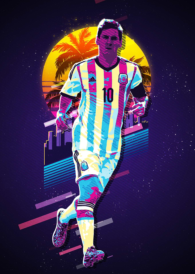 Lionel Messi Retro Pop Art