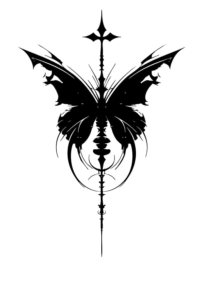 Gothic Butterfly Emblem