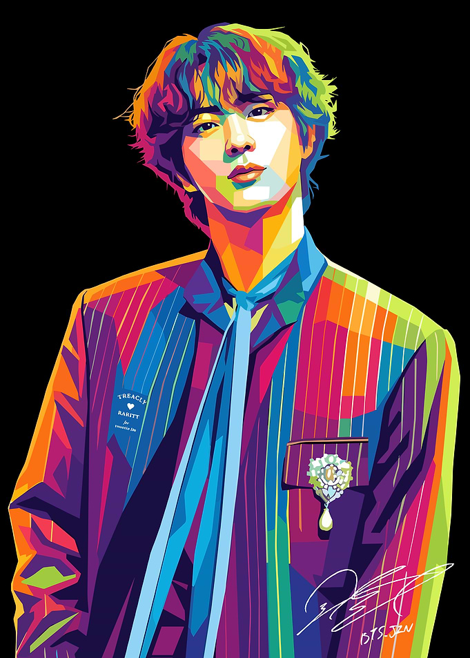 Pop Art Portrait of BTS Jin