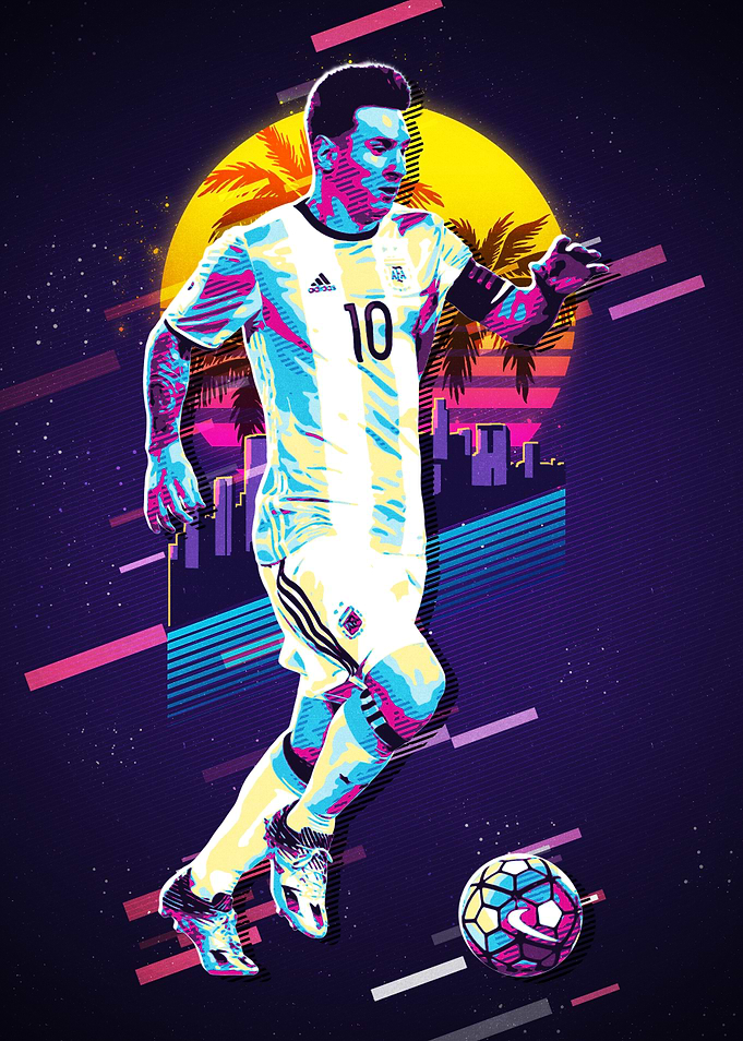 Lionel Messi Retro Pop Art