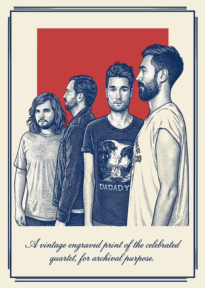 Bastille Engraved Print of a Band