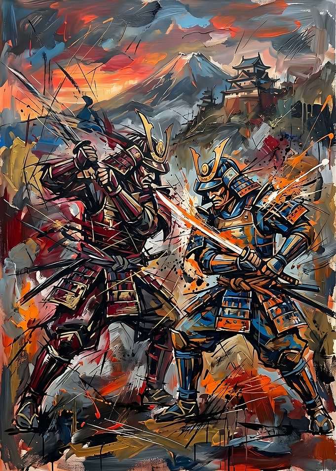 Samurai Battle Painting