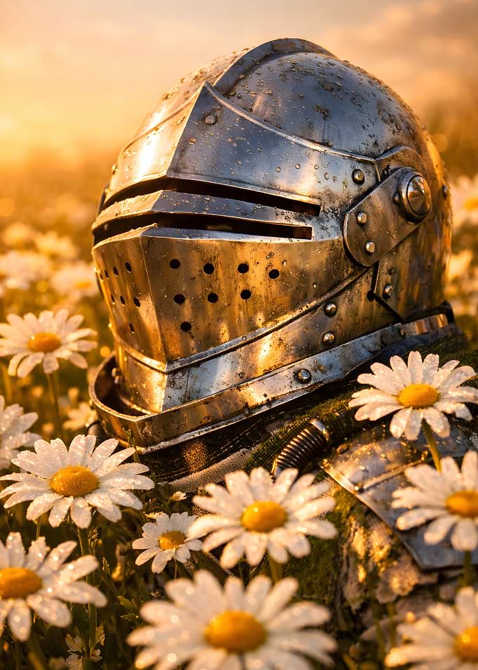 Knight's Armor in a Field of Daisies