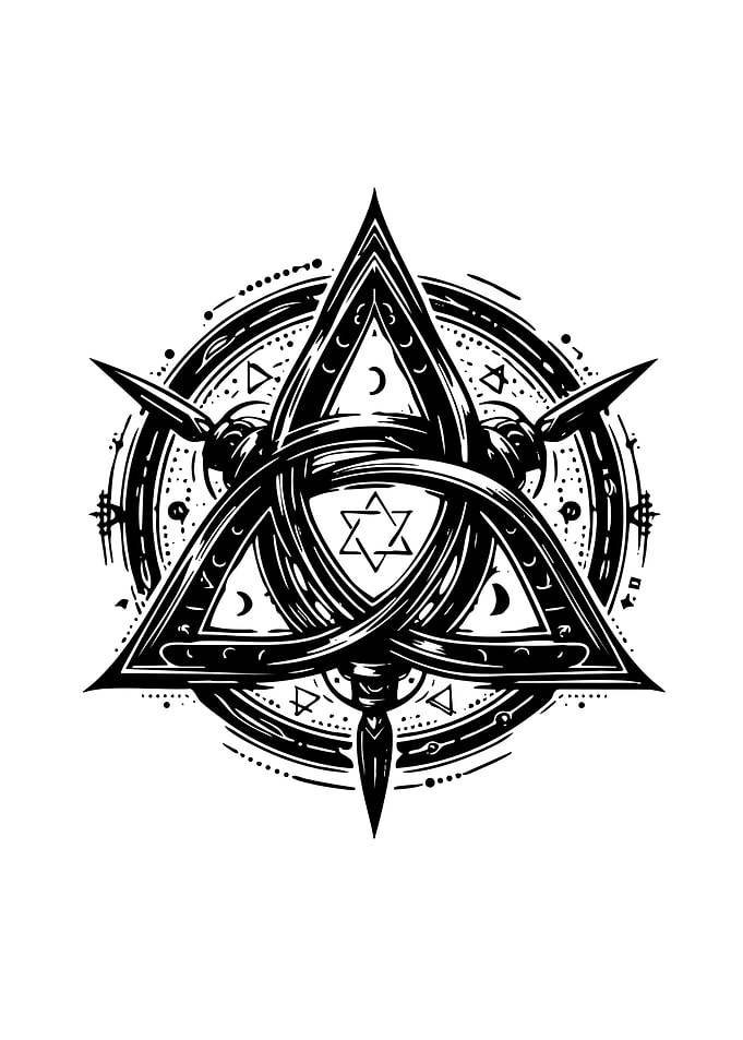 Mystical Triquetra Symbol with Star