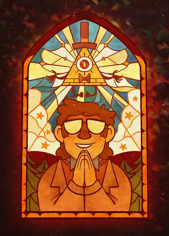 Bill Cipher and Dipper Pines Stained Glass