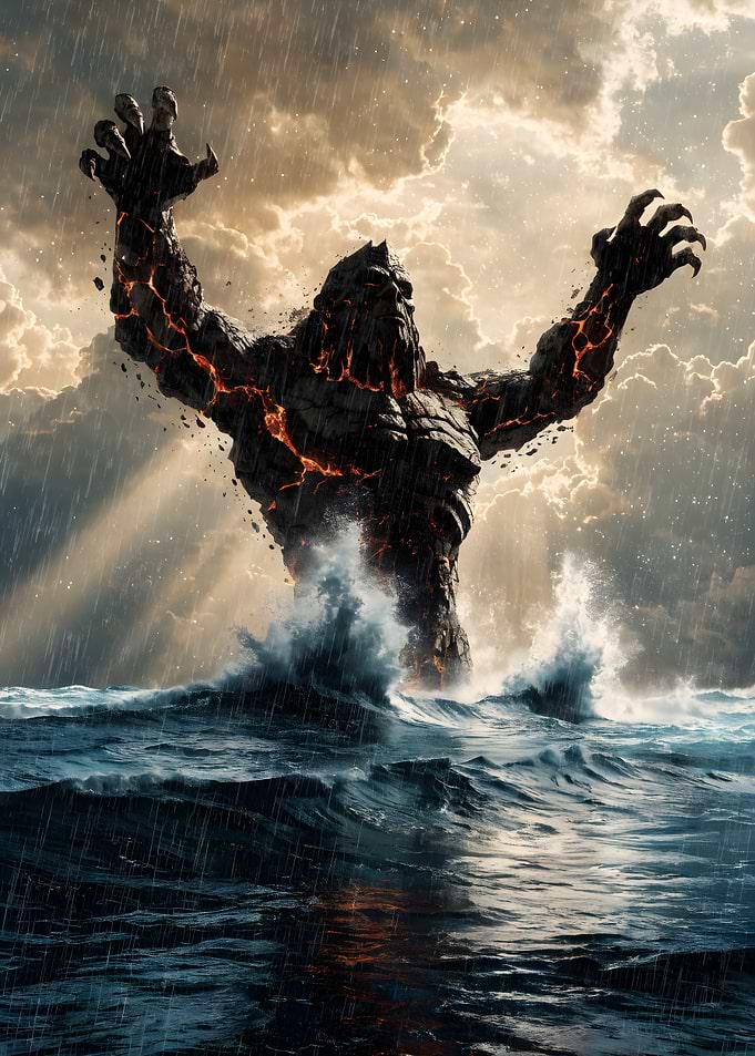 Rising Colossus — Storm Giant of Lava and Sea