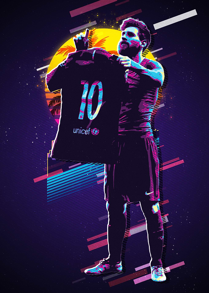 Lionel Messi Holding Jersey