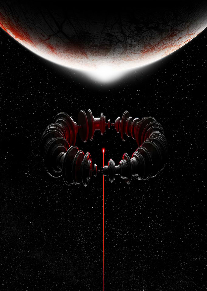 Sci-fi ring structure in space