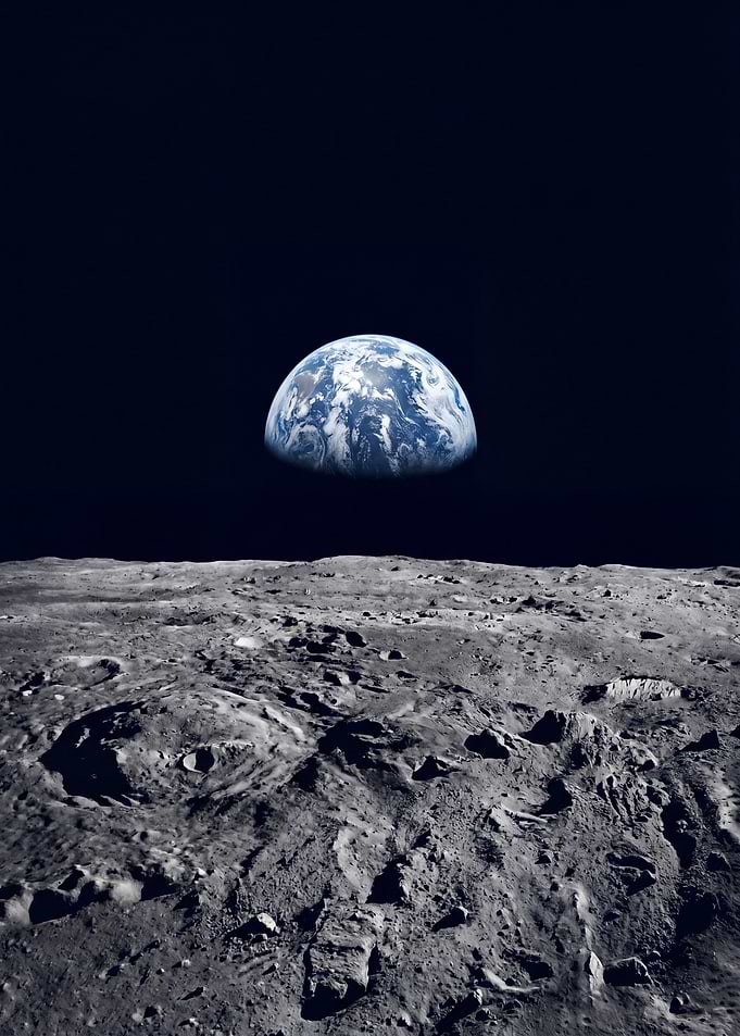 Earthrise over the Moon