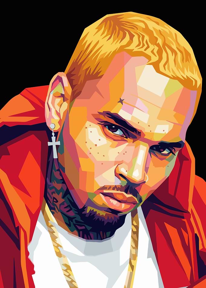 Chris Brown Pop Art Portrait