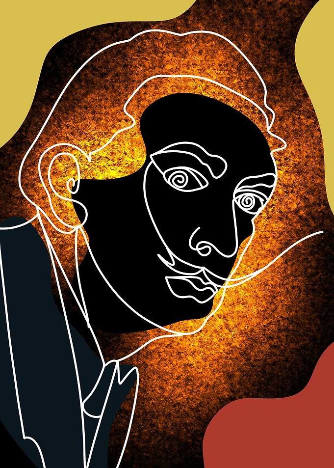 Abstract Portrait with Textured Background