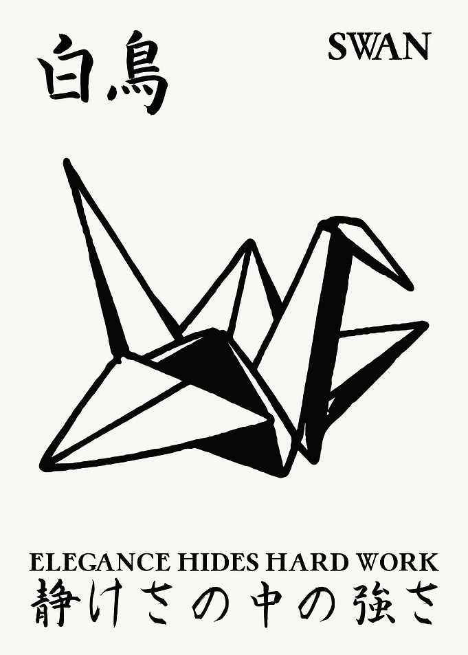 Origami Swan Poster Print