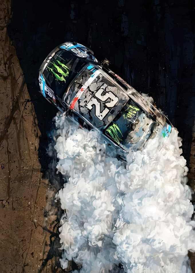 Drifting Race Car with Smoke