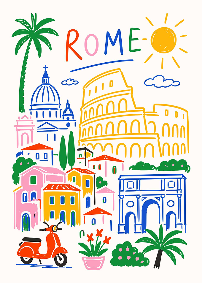 Rome Italy Travel Wall Art
