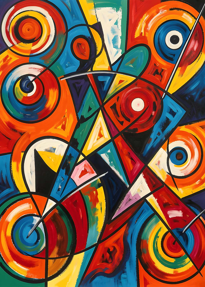 Vibrant Abstract Geometric Composition