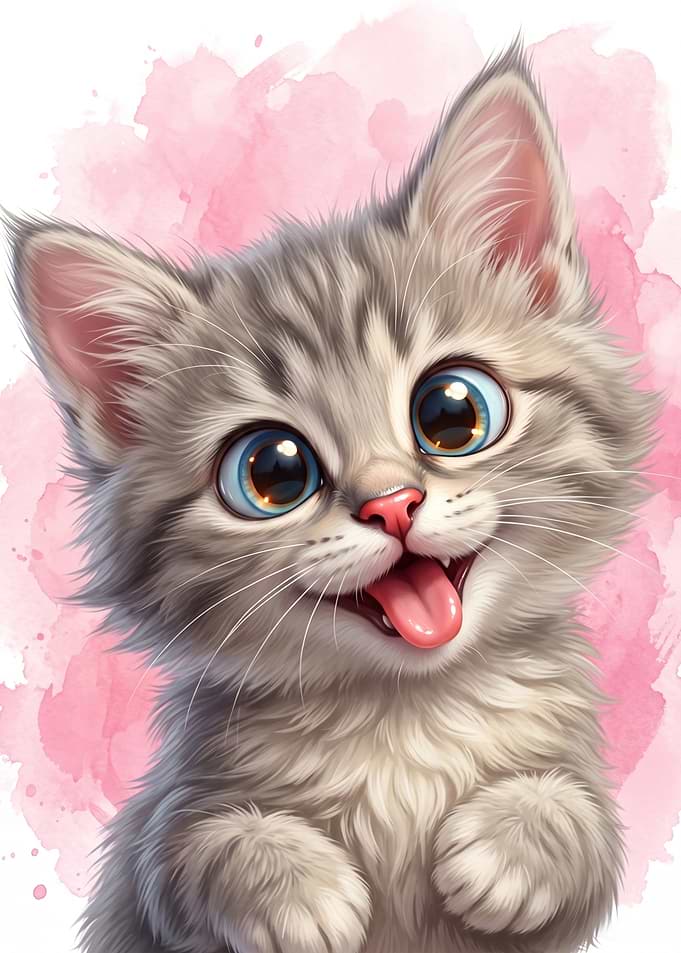 Cute Kitten with Big Eyes