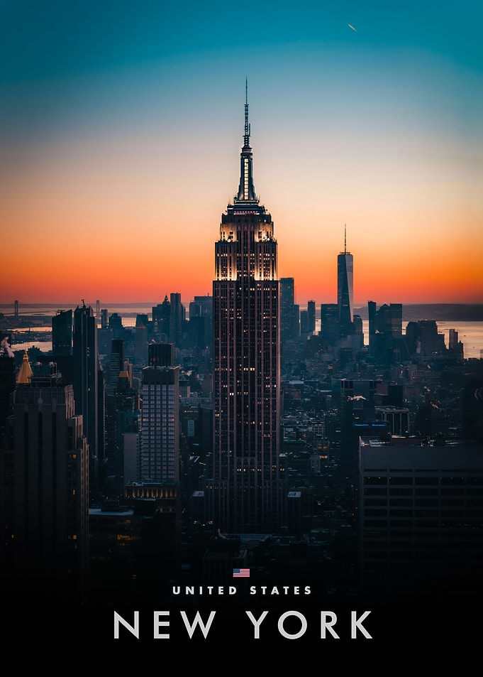 New York City Skyline at Sunset