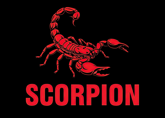 Red Scorpion with Text