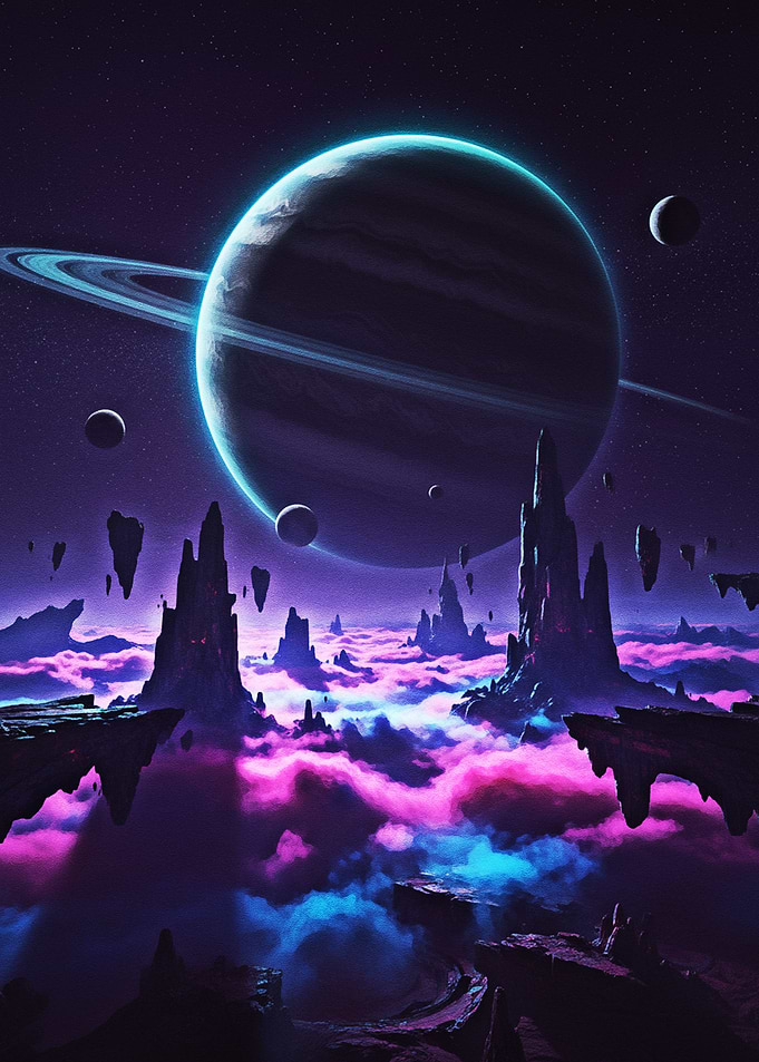 Alien Planet with Rings